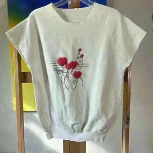 Vintage Canada Toronto Hearts Balloons Music Puff Print Sleeveless T-Shirt XL